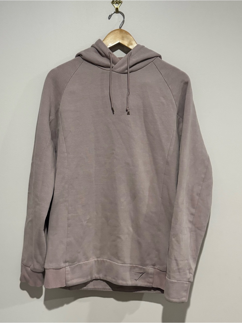 Gymshark Mens Lg lilac Solid Fleece Cotton Pullover Hoodie Logo Sweatshirt